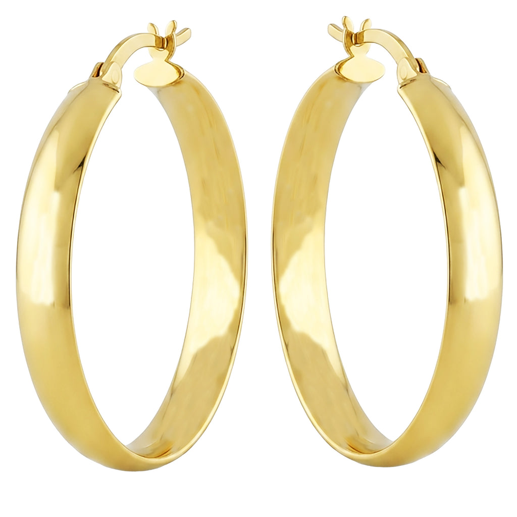 Gold-Plated Chunky Hoop Earrings — 30mm