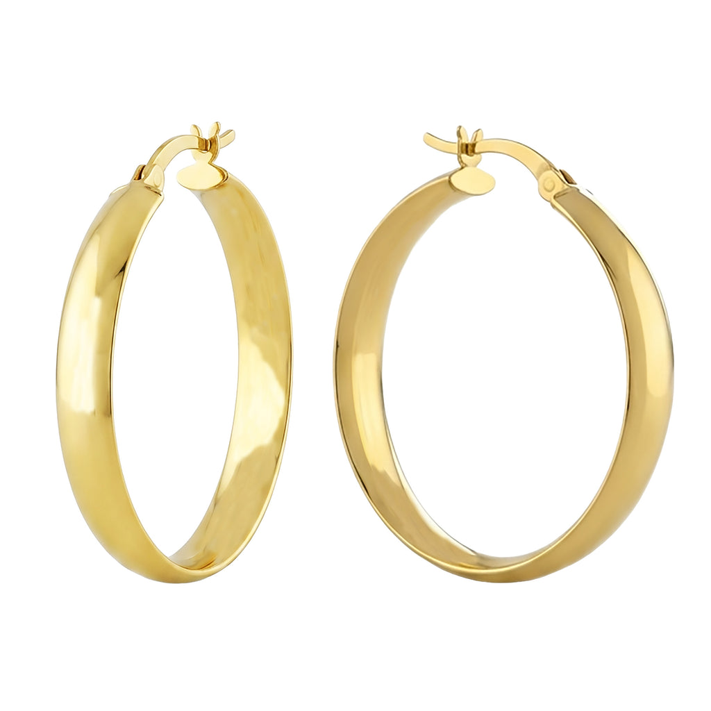 Gold-Plated Chunky Hoop Earrings — 30mm