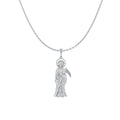 La Santa Muerte 925 Sterling Silver Necklace with 040 Cable Chain