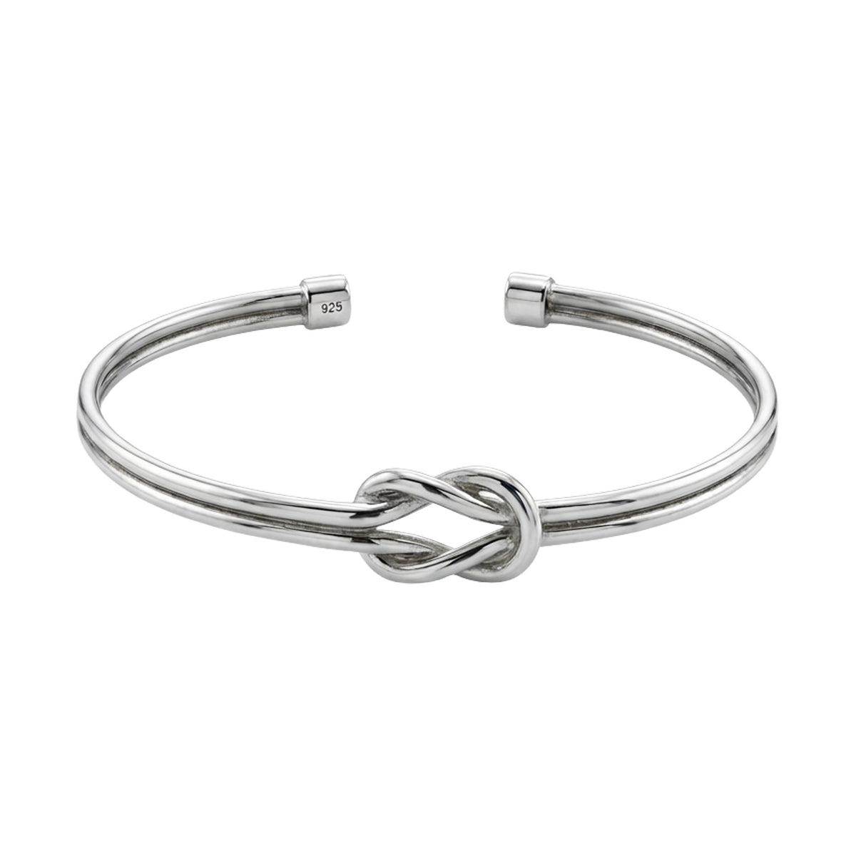 925 Sterling Silver Love Knot Mariner Bangle Bracelet