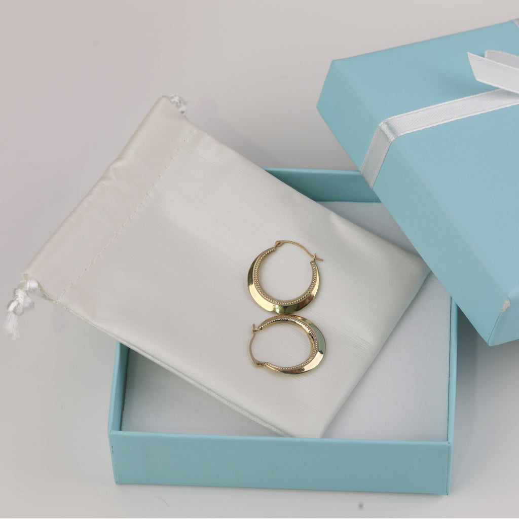 Real 10K Yellow Gold Classic Hoop Earrings – 20mm