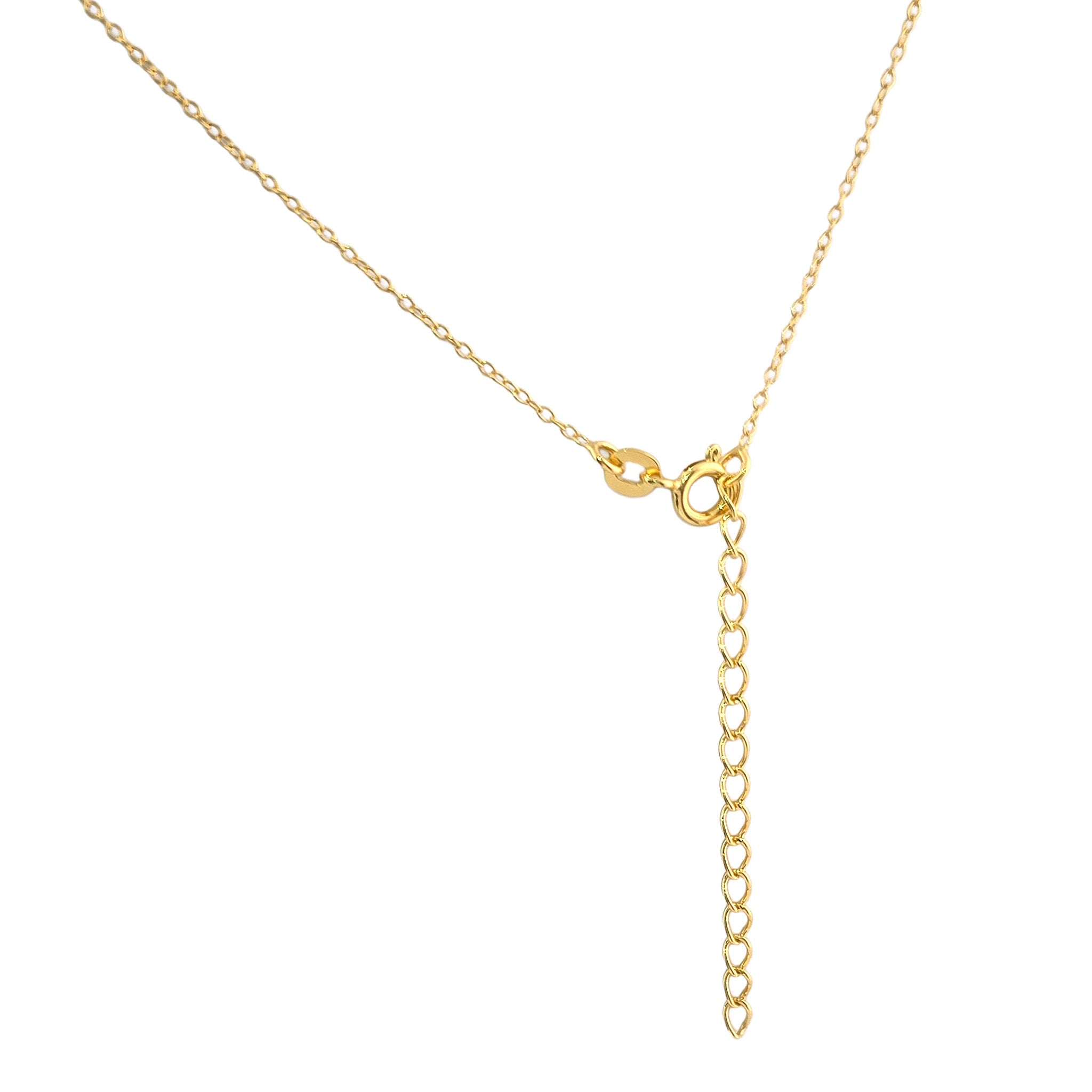Curved Sideways Cross Necklace Adjustable 16"-18" Length 14K Gold Overlay Sterling Silver - Sterling Silver 925