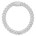 Luxurious 11mm Iced Out Cuban Link Bracelet - Real 925 Sterling Silver - Rhodium Plated - Dazzling Pave CZ Diamonds - Statement Piece for Men & Women
