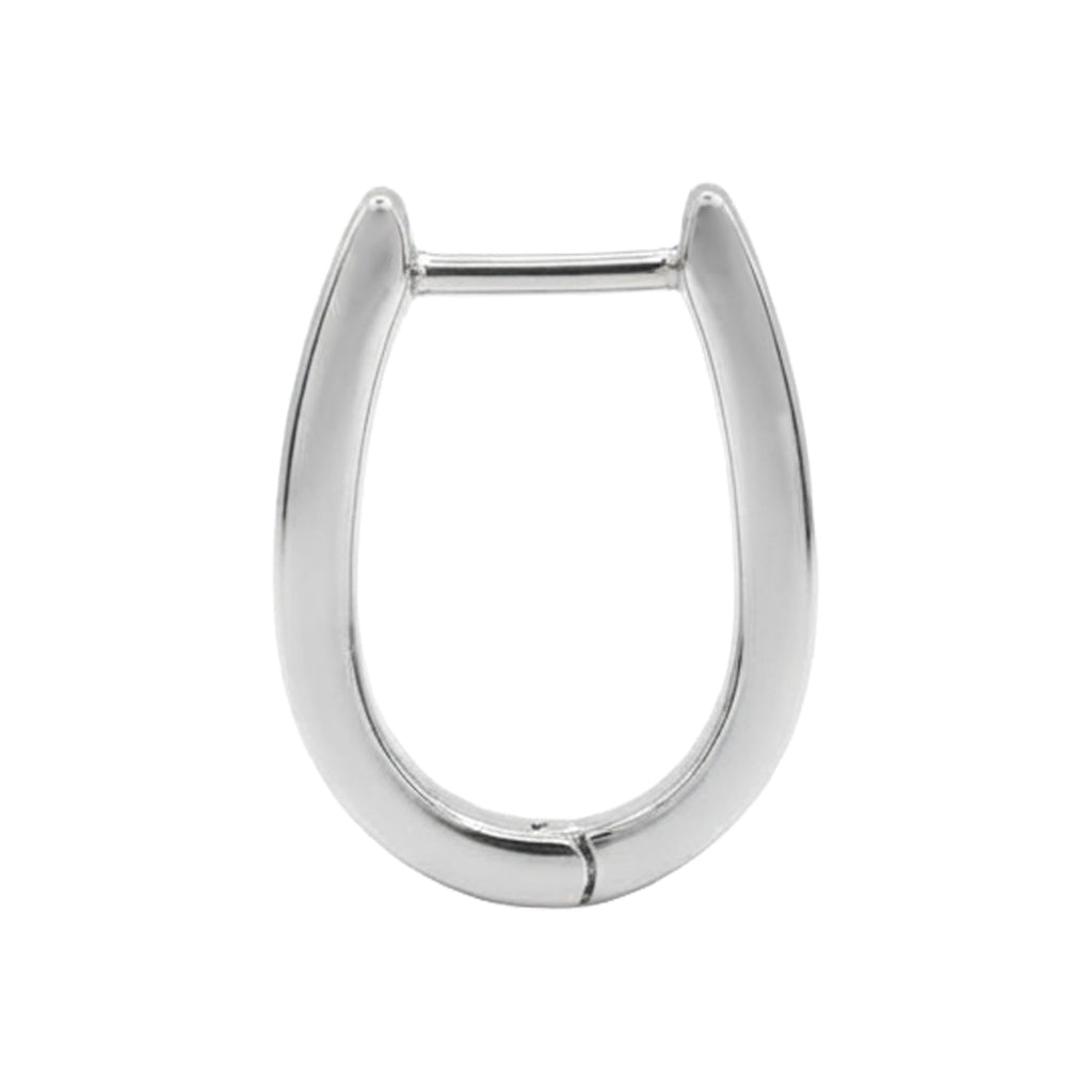 925 Sterling Silver CZ Huggie Hoop Earrings – 19mm Hinged Hoops