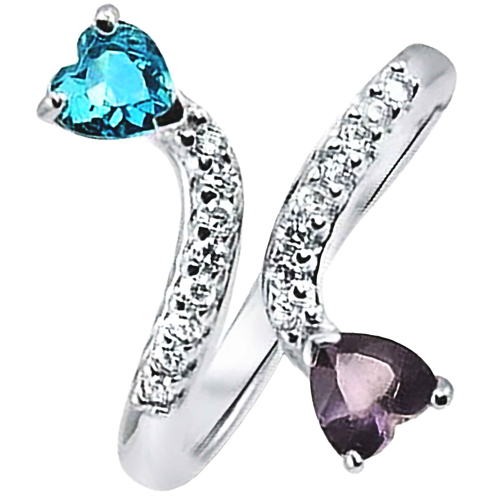 925 Sterling Silver Crossover Heart CZ Adjustable Toe Ring – Elegant Love & Romance with Adjustable DesignHeart-Shaped CZ Accentand Stylis