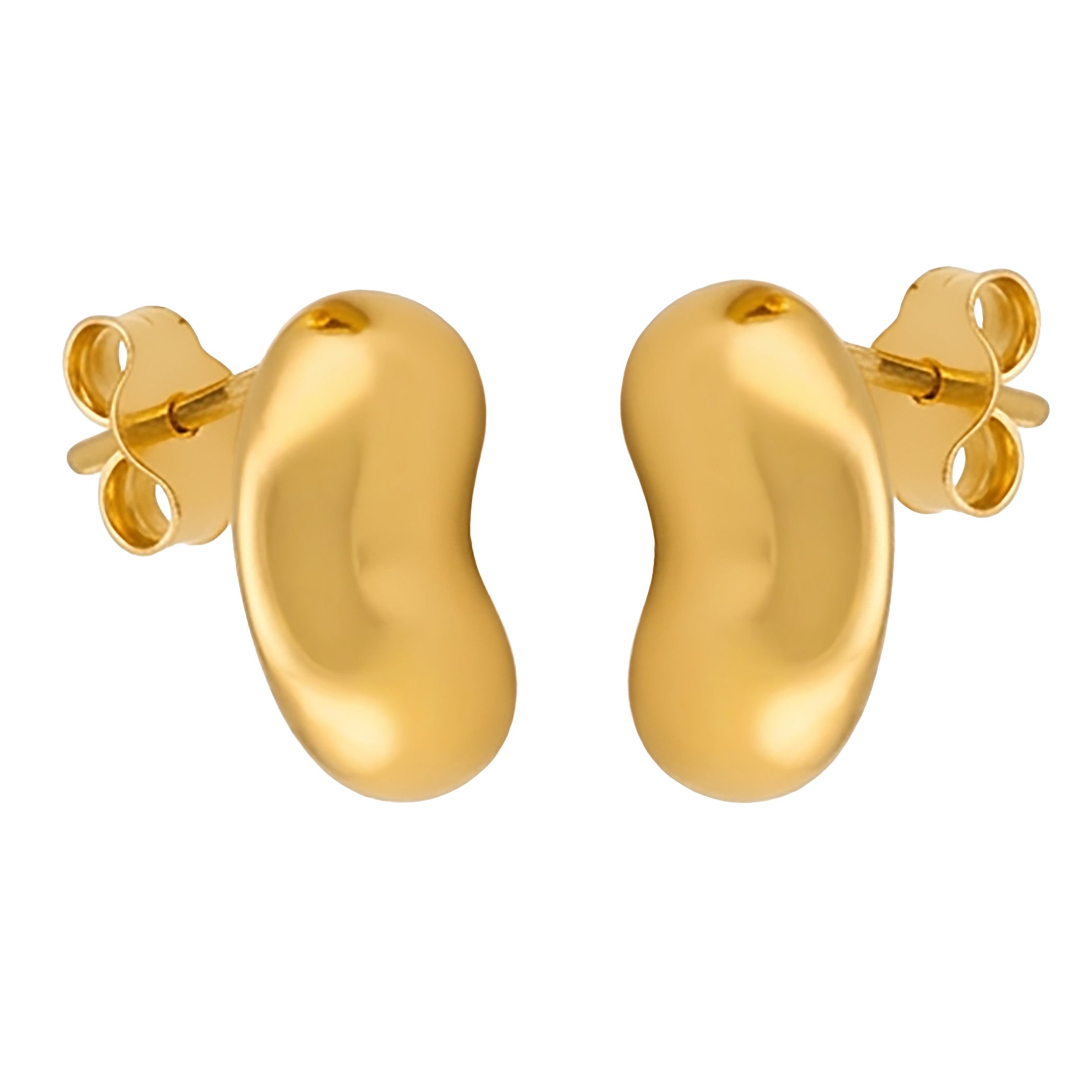 Dainty Gold Plated Sterling Silver Heart Studs for Everyday Wear