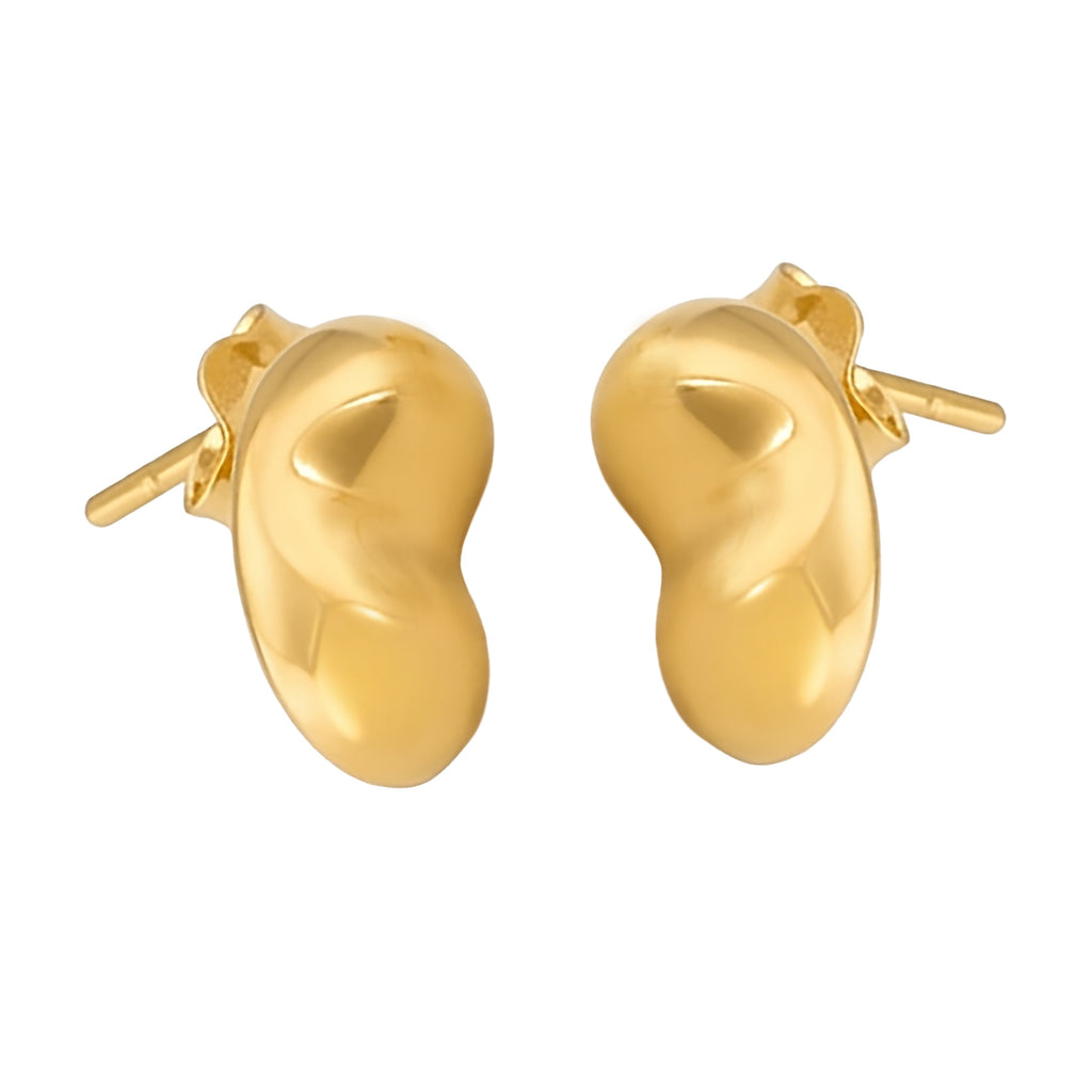 Dainty Gold Plated Sterling Silver Heart Studs for Everyday Wear
