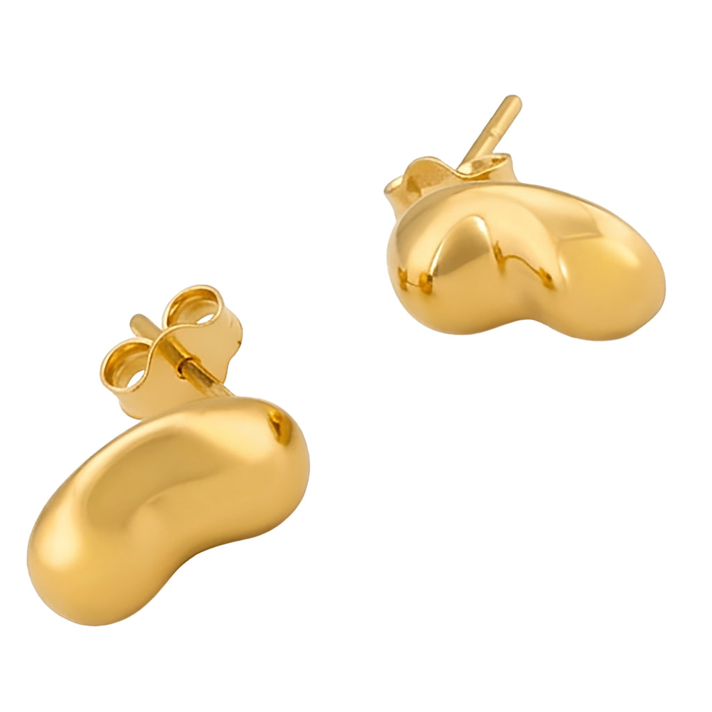 Dainty Gold Plated Sterling Silver Heart Studs for Everyday Wear