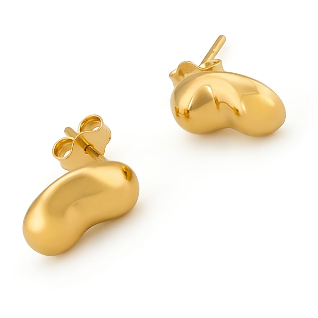 Dainty Gold Plated Sterling Silver Heart Studs for Everyday Wear