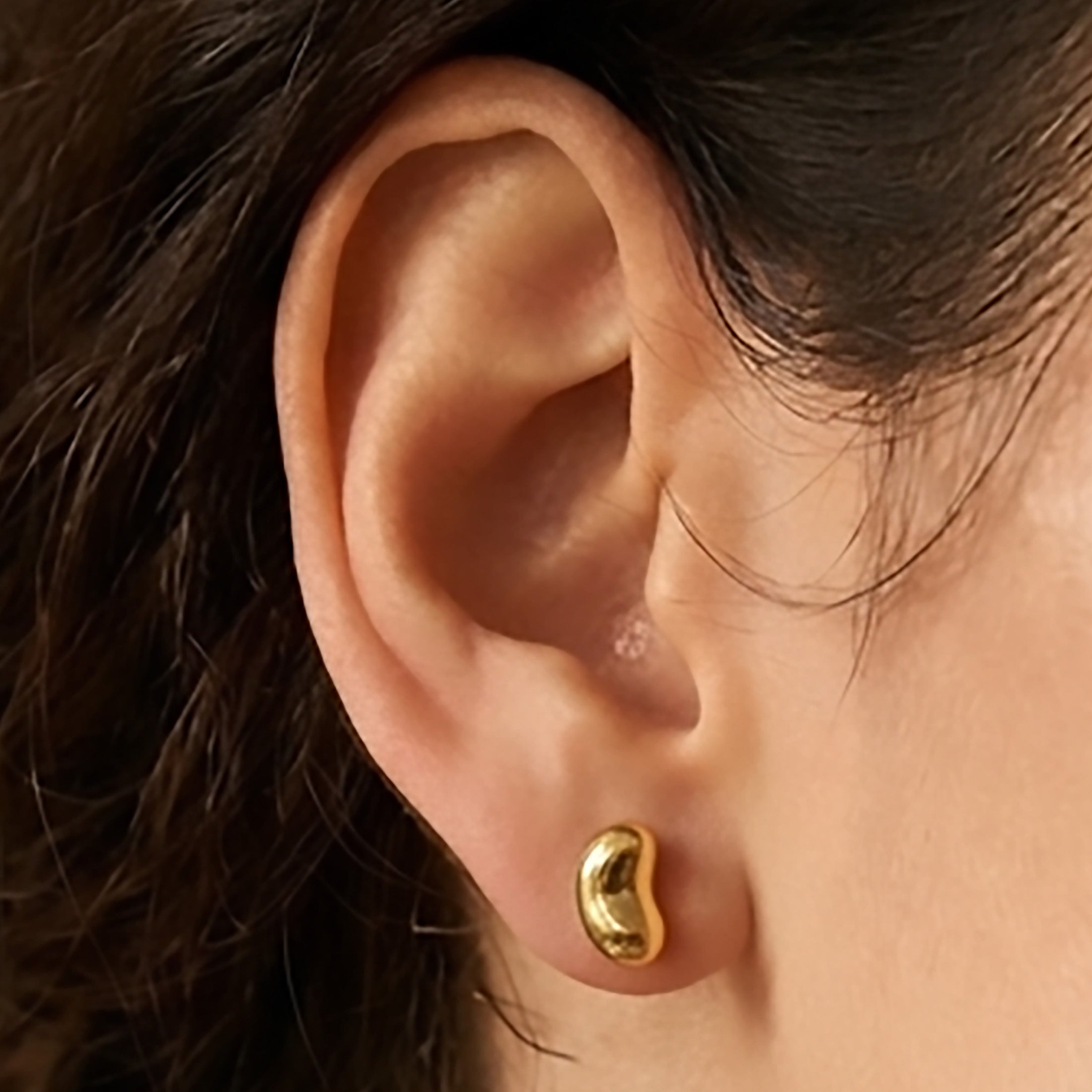 Dainty Gold Plated Sterling Silver Heart Studs for Everyday Wear