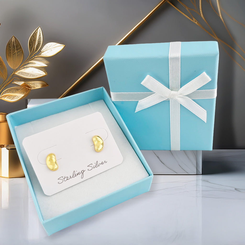 Dainty Gold Plated Sterling Silver Heart Studs for Everyday Wear