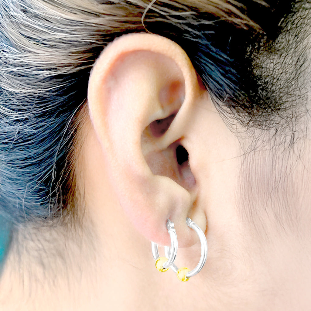 Gold Plated Sterling Silver Hoop Earrings 14mm 18mm and gift set