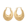 14K Real Gold Shrimp Hoop Earrings – Textured Yellow Gold Hoops