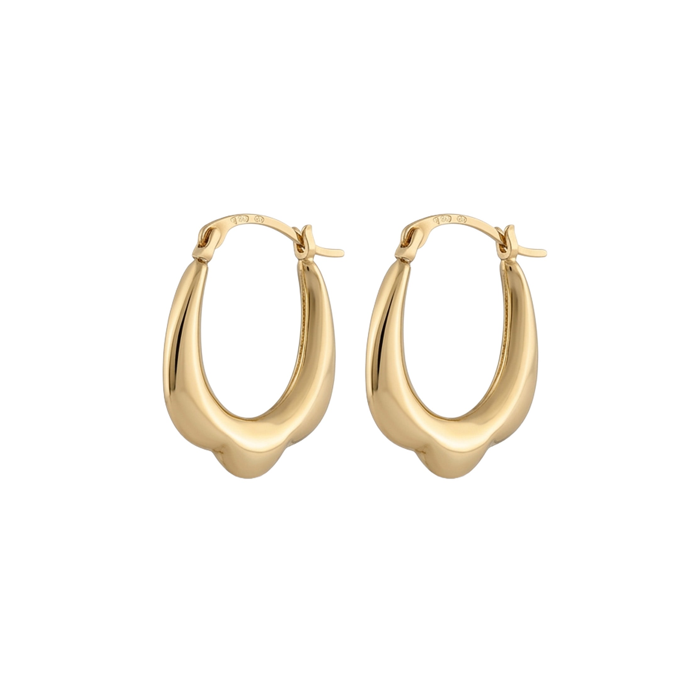 14K Yellow Gold Flower Detail Hoop Earrings – 18mm