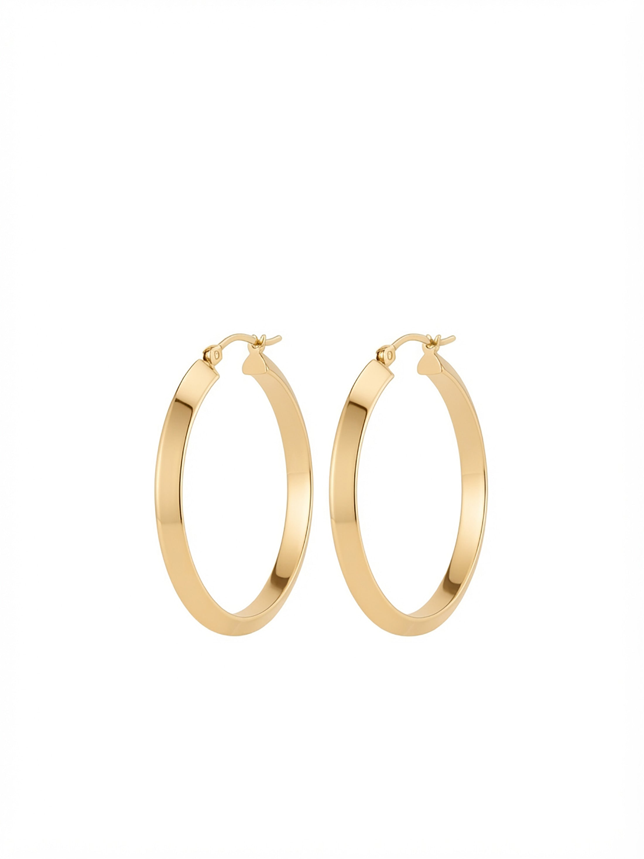 14K Yellow Gold Classic Hoop Earrings – 29mm