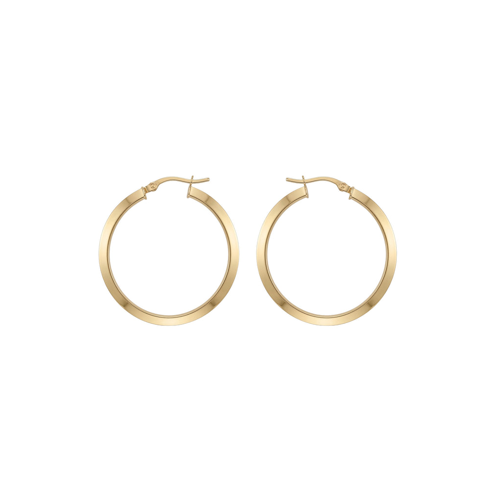 14K Yellow Gold Classic Hoop Earrings – 29mm