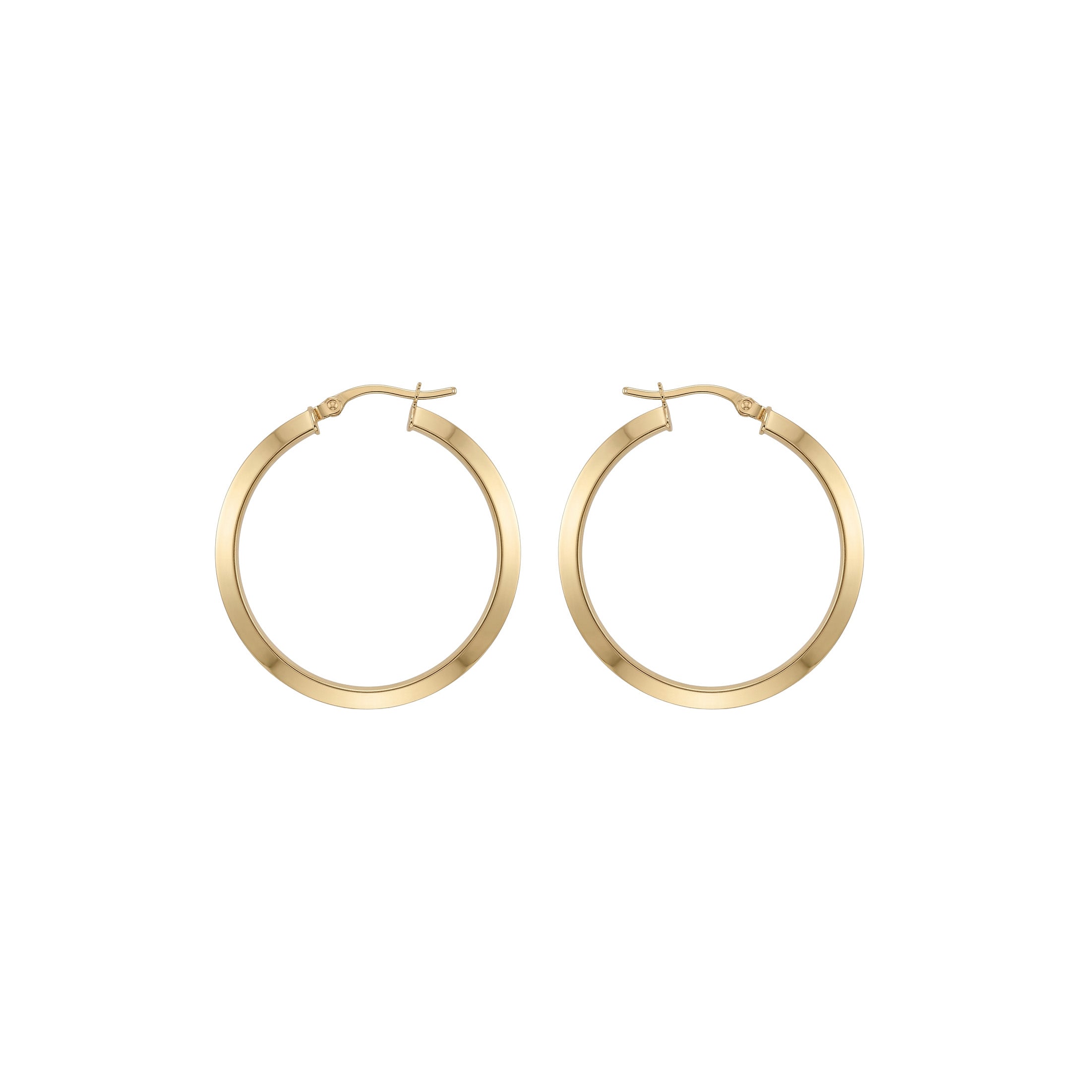 14K Yellow Gold Classic Hoop Earrings – 29mm