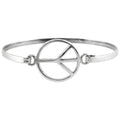 925 Sterling Silver Peace Sign Bangle Bracelet