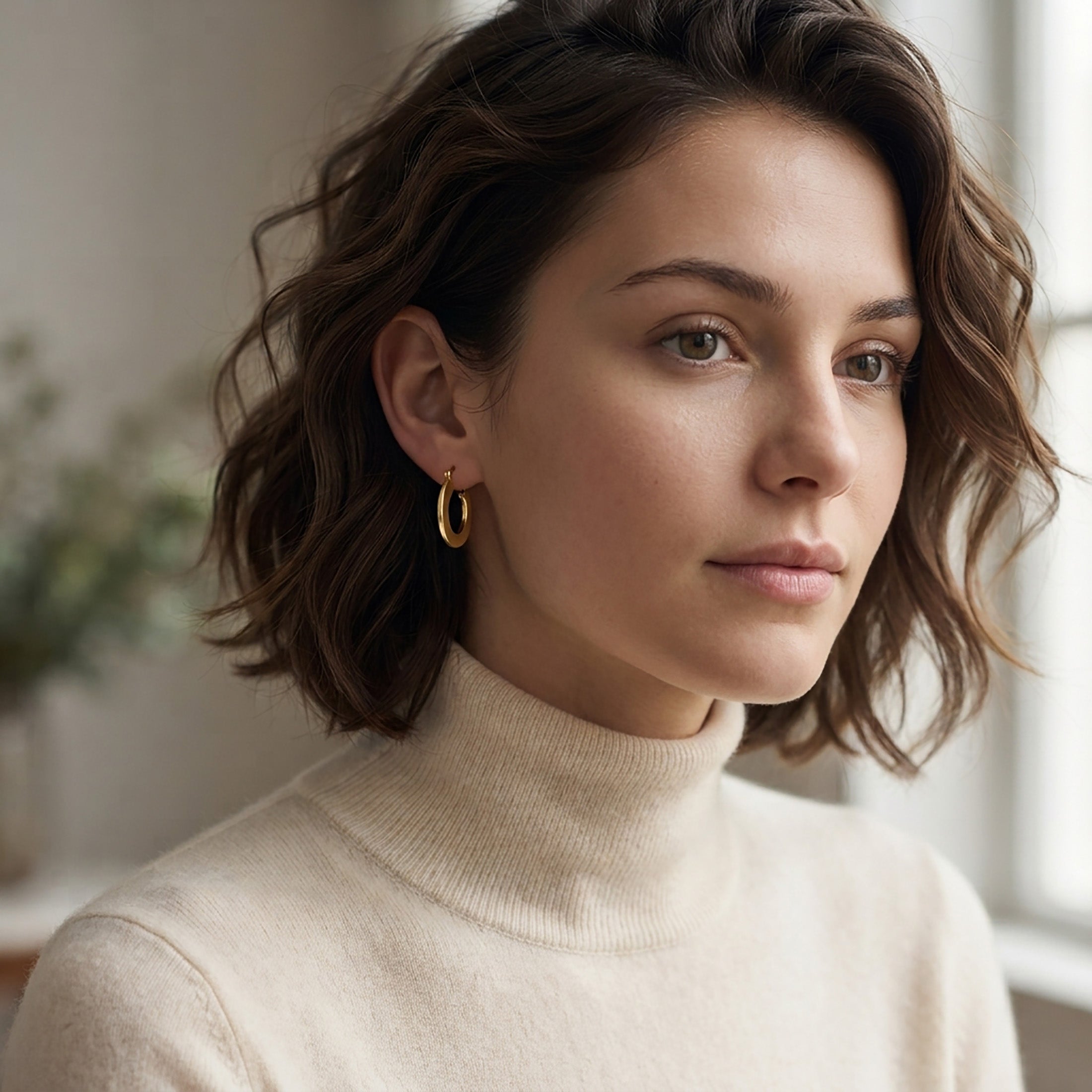 Classic Real 14k Yellow Gold Hoop Earrings (23mm x 4mm)