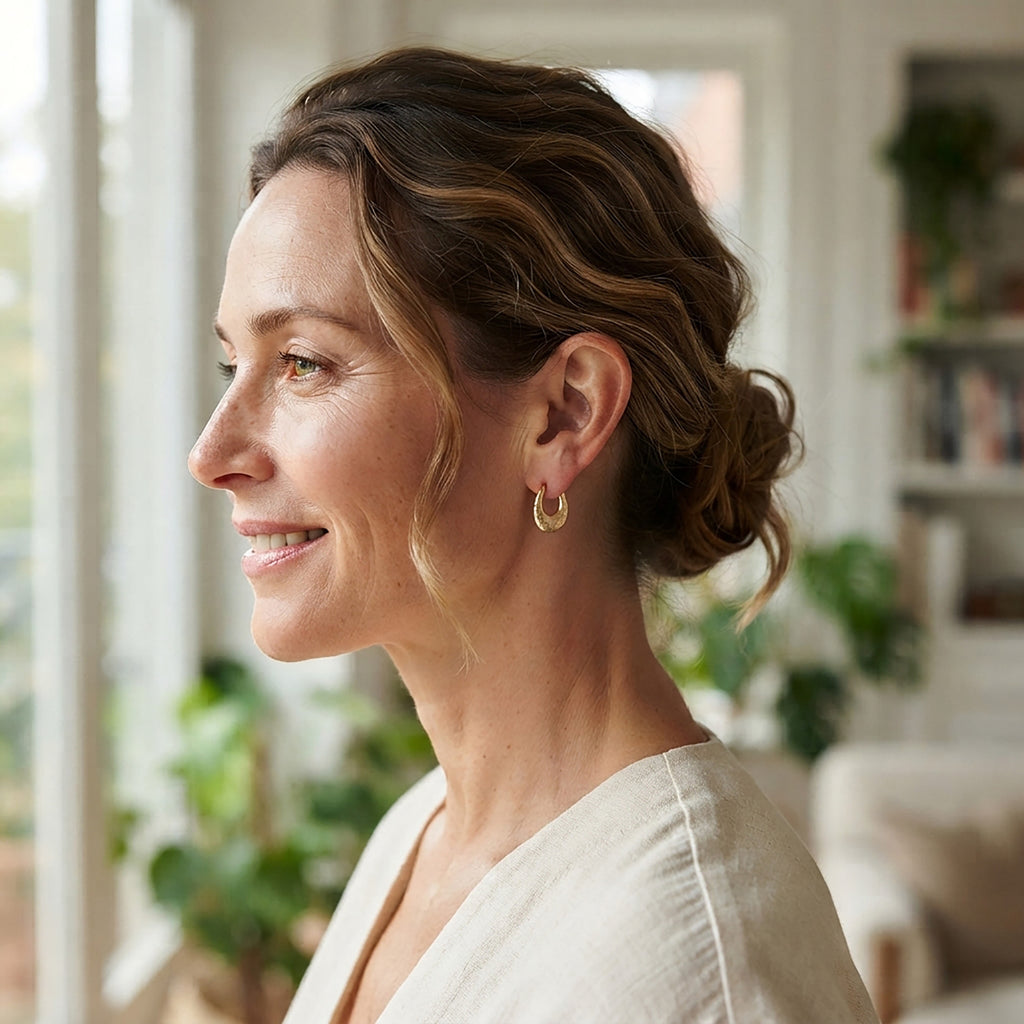 14K Gold Chunky Oval Hoop Earrings