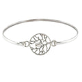 Little Bird on Branch 925 Sterling Silver Bangle Bracelet