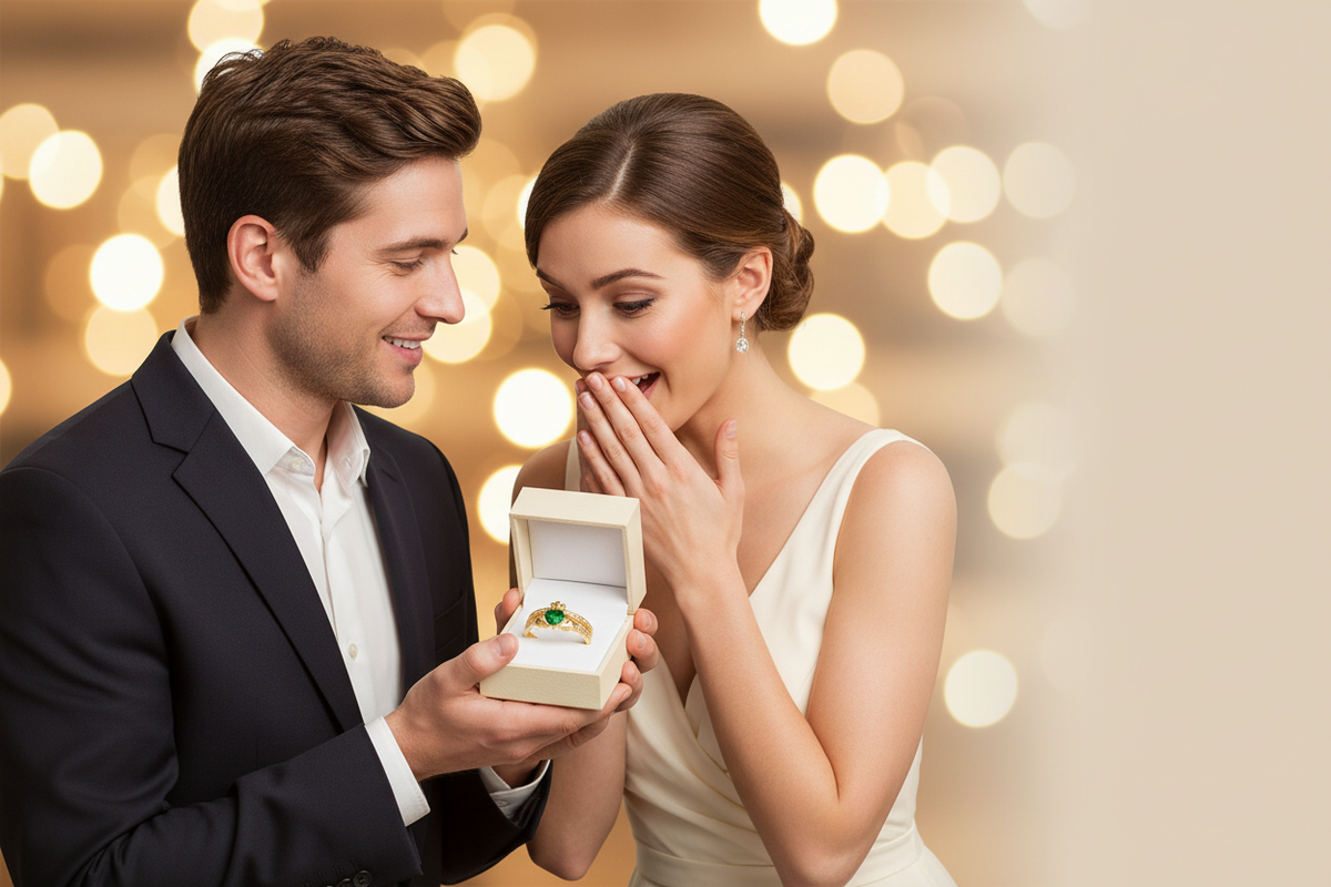 Man Giving Claddagh Ring Gift Hero Banner