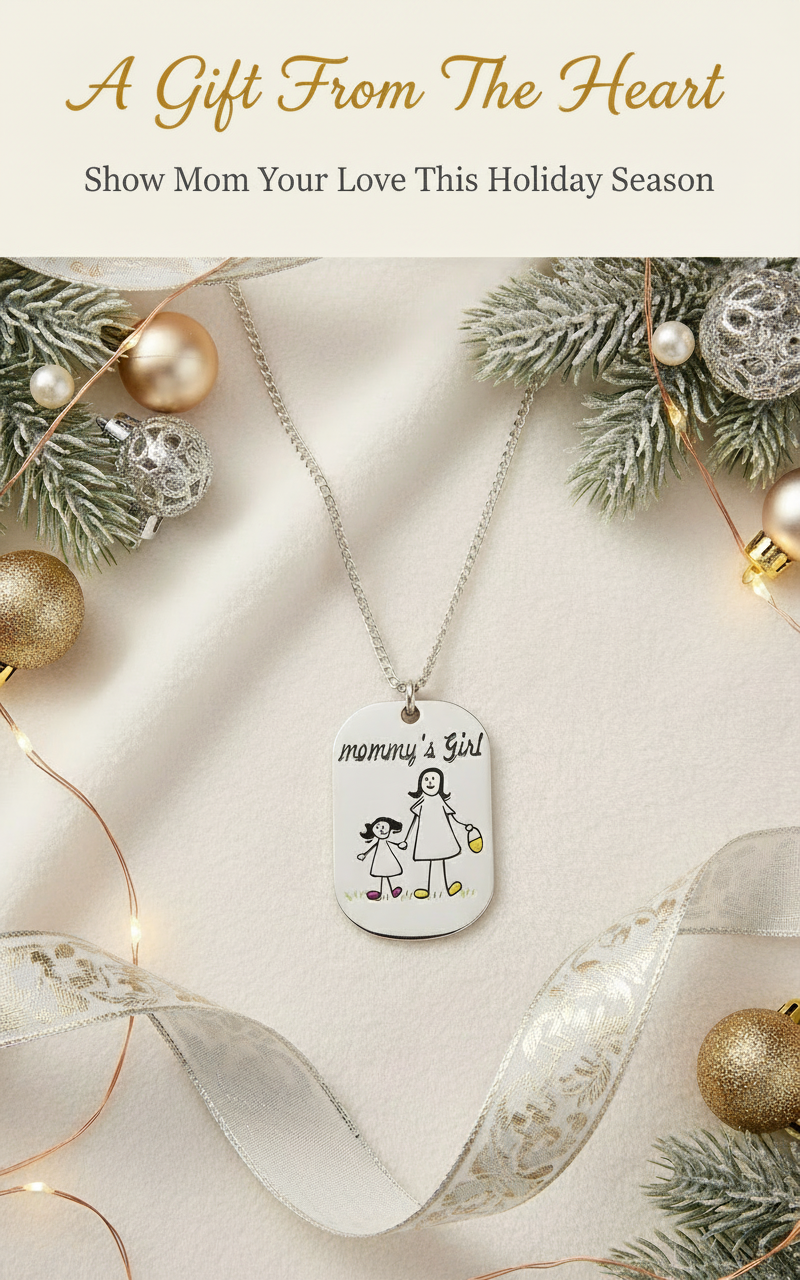 Mom Pendant Banner with Holiday Text