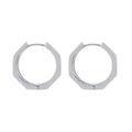 925 Sterling Silver Hexagon Hoop Earrings – Geometric Silver Hoops