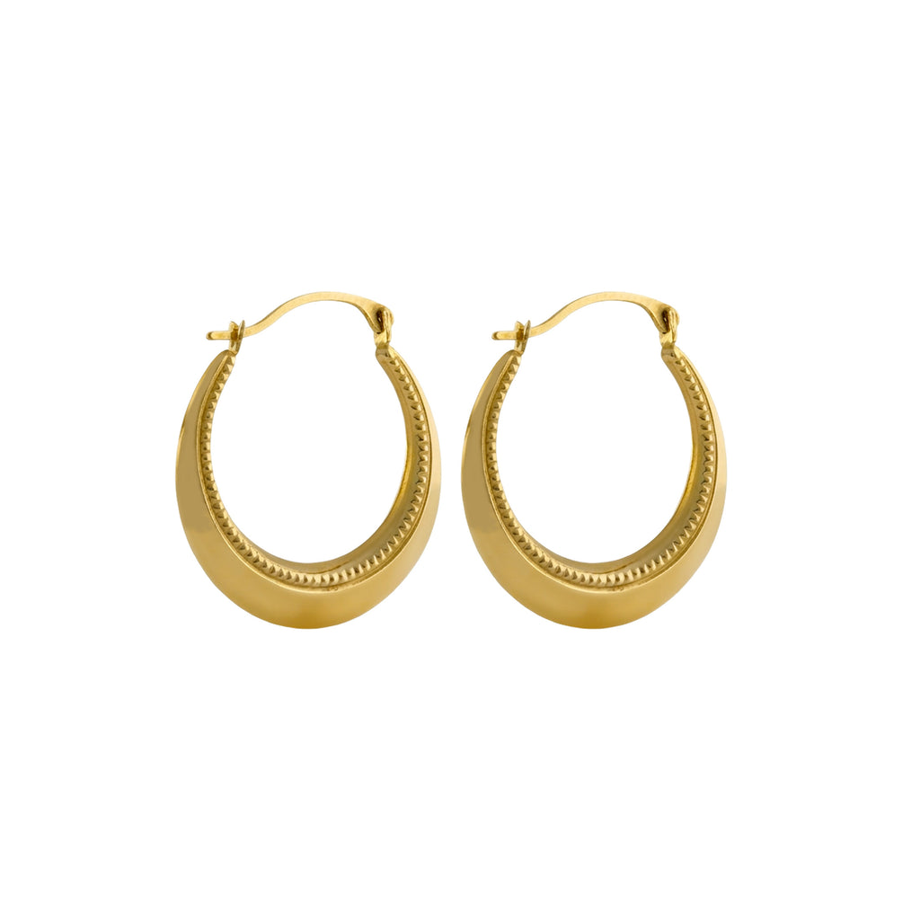 Real 10K Yellow Gold Classic Hoop Earrings – 20mm