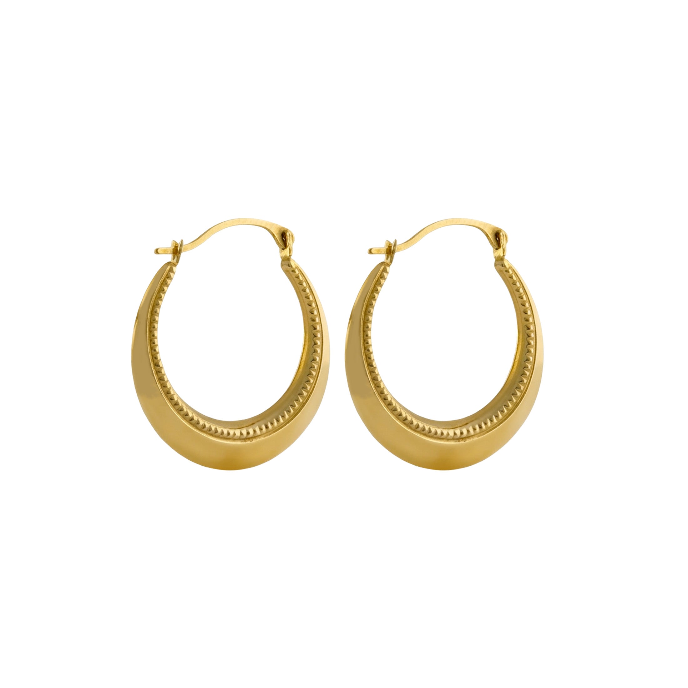 Real 10K Yellow Gold Classic Hoop Earrings – 20mm
