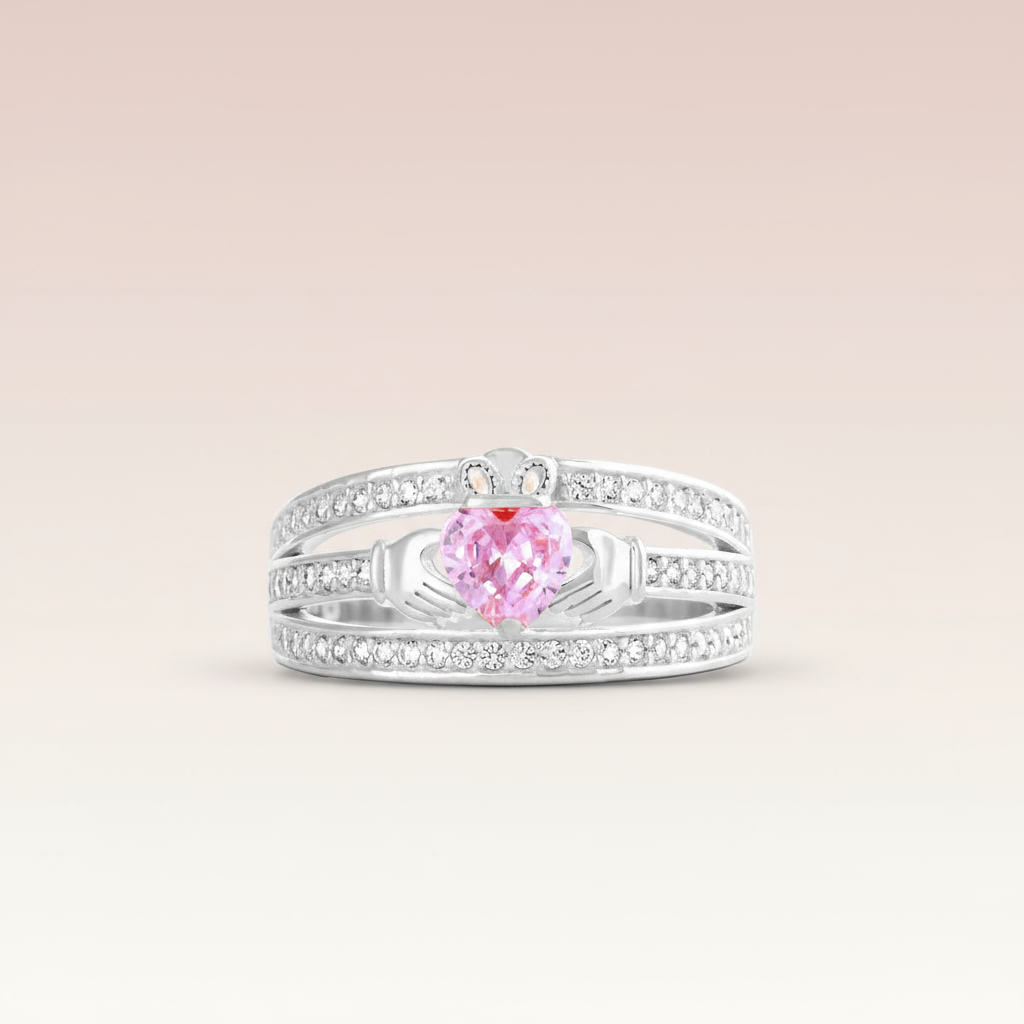 Pink Claddagh Ring Hero Banner - Clean Background