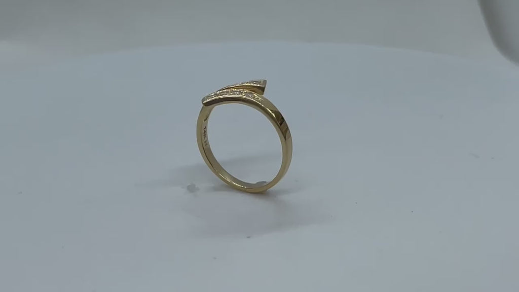 Toe Ring  or Pinky adjustable ring with Shiny CZs – Elegant  Genuine 10K Yellow or 10k White Gold Crossover style