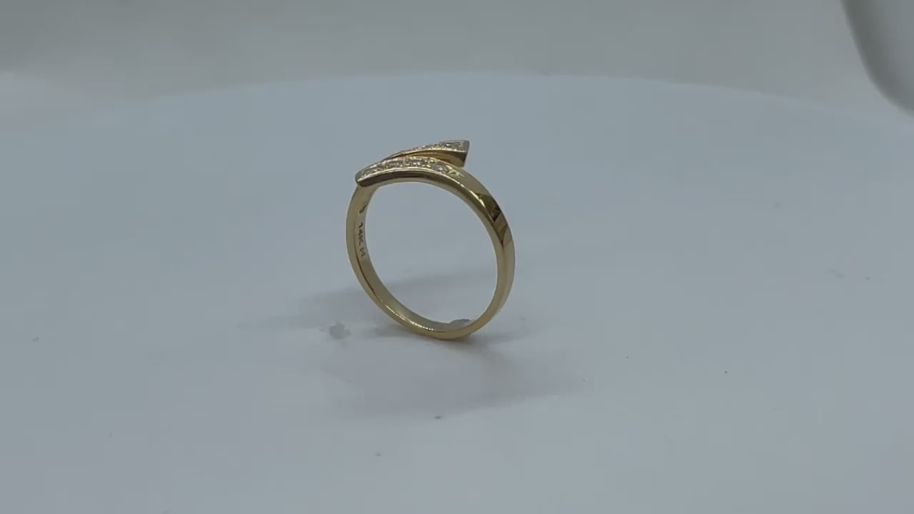 Toe Ring  or Pinky adjustable ring with Shiny CZs – Elegant  Genuine 10K Yellow or 10k White Gold Crossover style