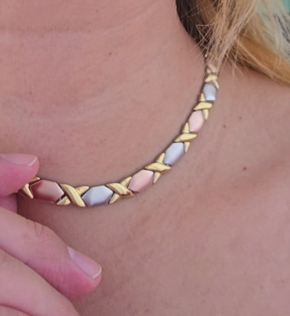 Hugs and Kisses Necklace and Bracelet Jewlry gift Set - Stainless Steel available in 4 variations