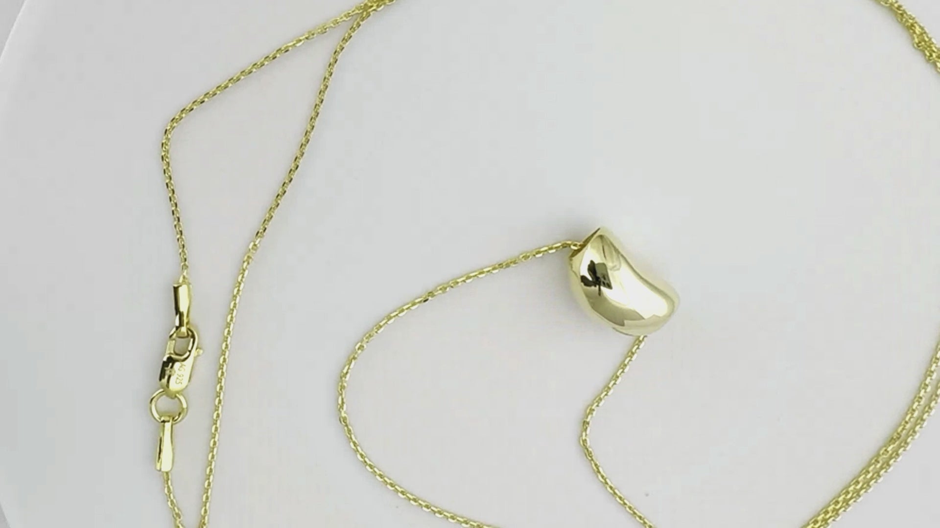 Friendship Seed Charm Necklace - Silver and Yellow Gold Overlay Sterling Silver 925 Layaring Necklace 18 Inch Chain - Sterling Silver 925