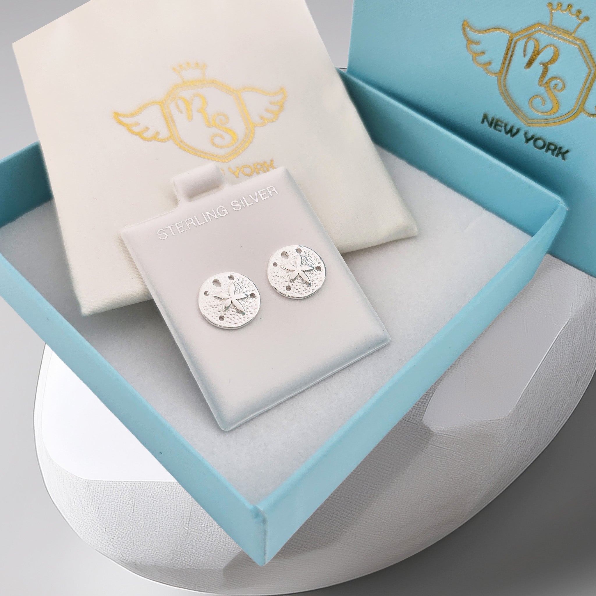Sand Dollar Stud Earrings Real Sterling Silver 925 12mm=0.47 inch |Beach Jewelry |By Ritastephens