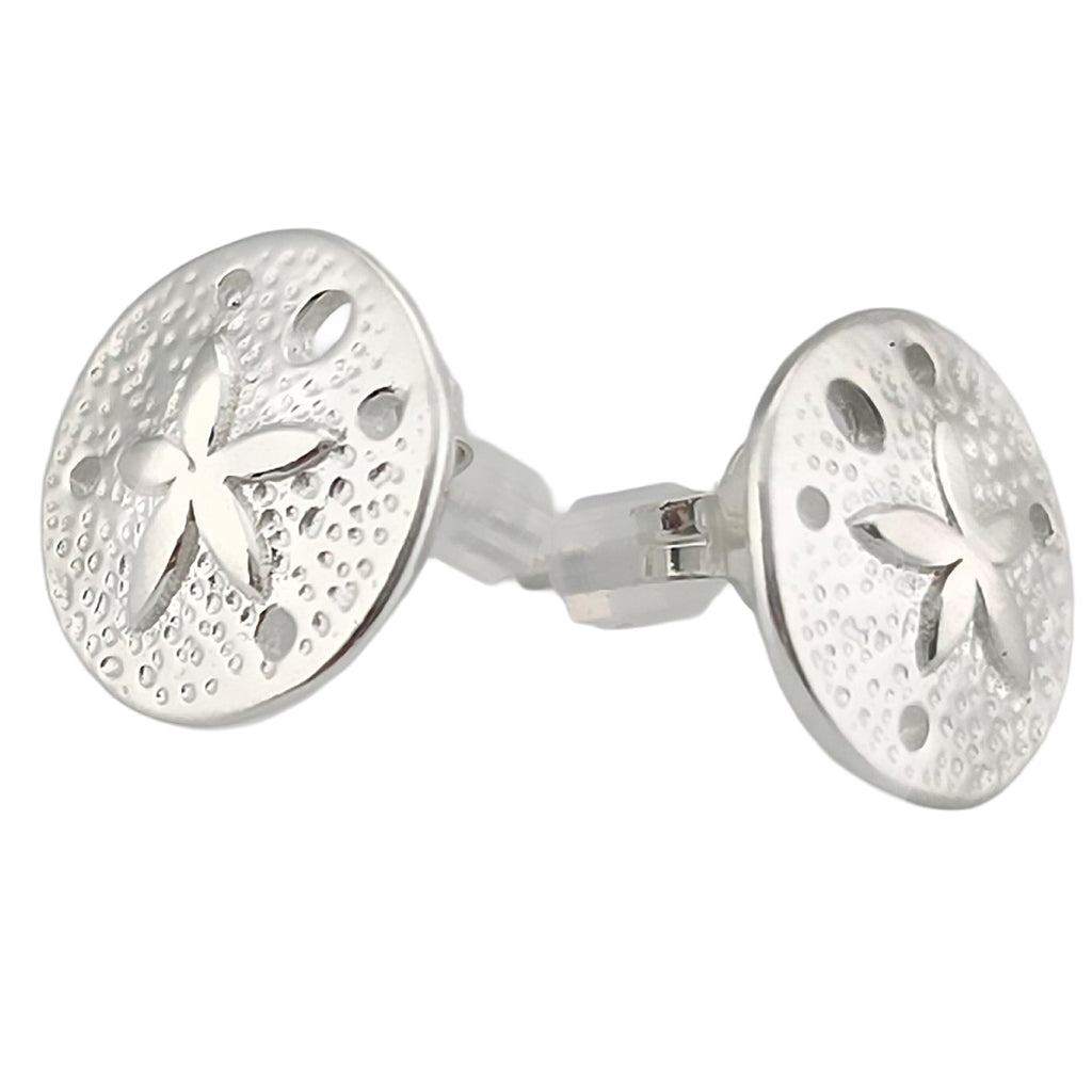 Sand Dollar Stud Earrings Real Sterling Silver 925 12mm=0.47 inch |Beach Jewelry |By Ritastephens