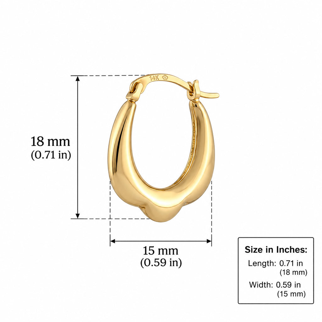 14K Yellow Gold Flower Detail Hoop Earrings – 18mm