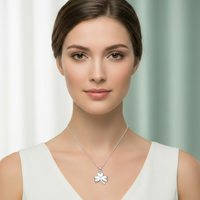 Shamrock necklace front view with small pendant