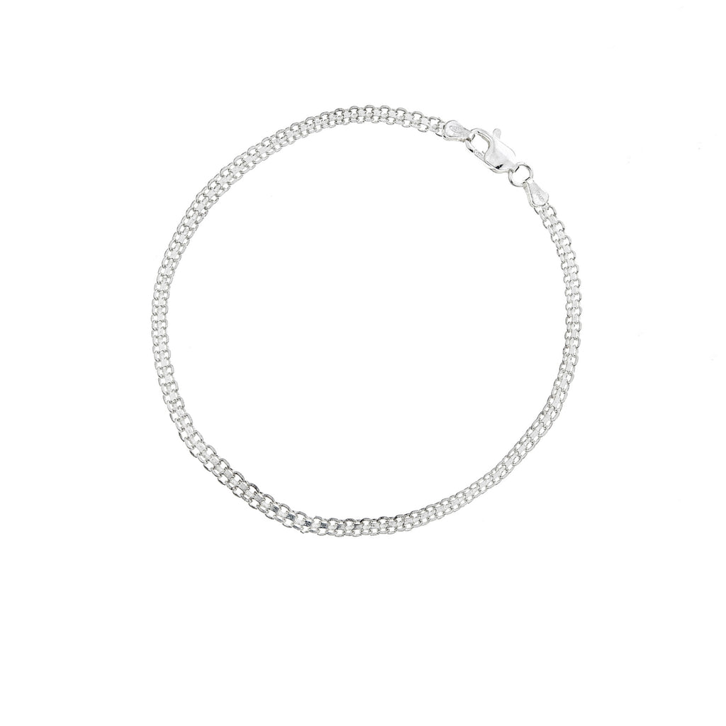 .925 Sterling Silver & Yellow Gold Tone Bismark Chain – Bracelet, Anklet & Necklace | 7"-24" | 3.2mm | Ritastephens