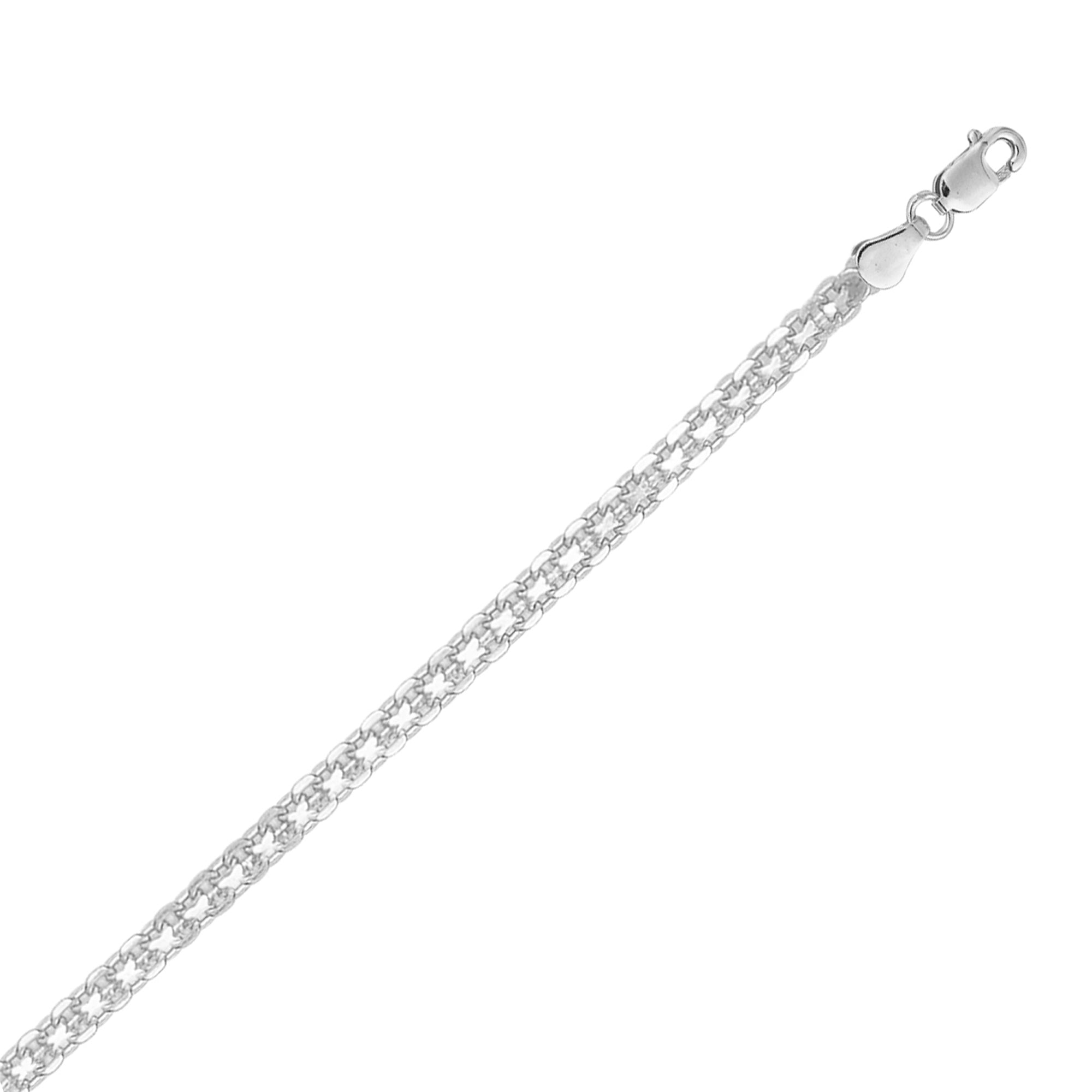 .925 Sterling Silver Bismark Bracelet - 7 Inches of Elegant Sophistication3.2mm WidthRefined High-Quality Silver Jewelry - Sterling Silver