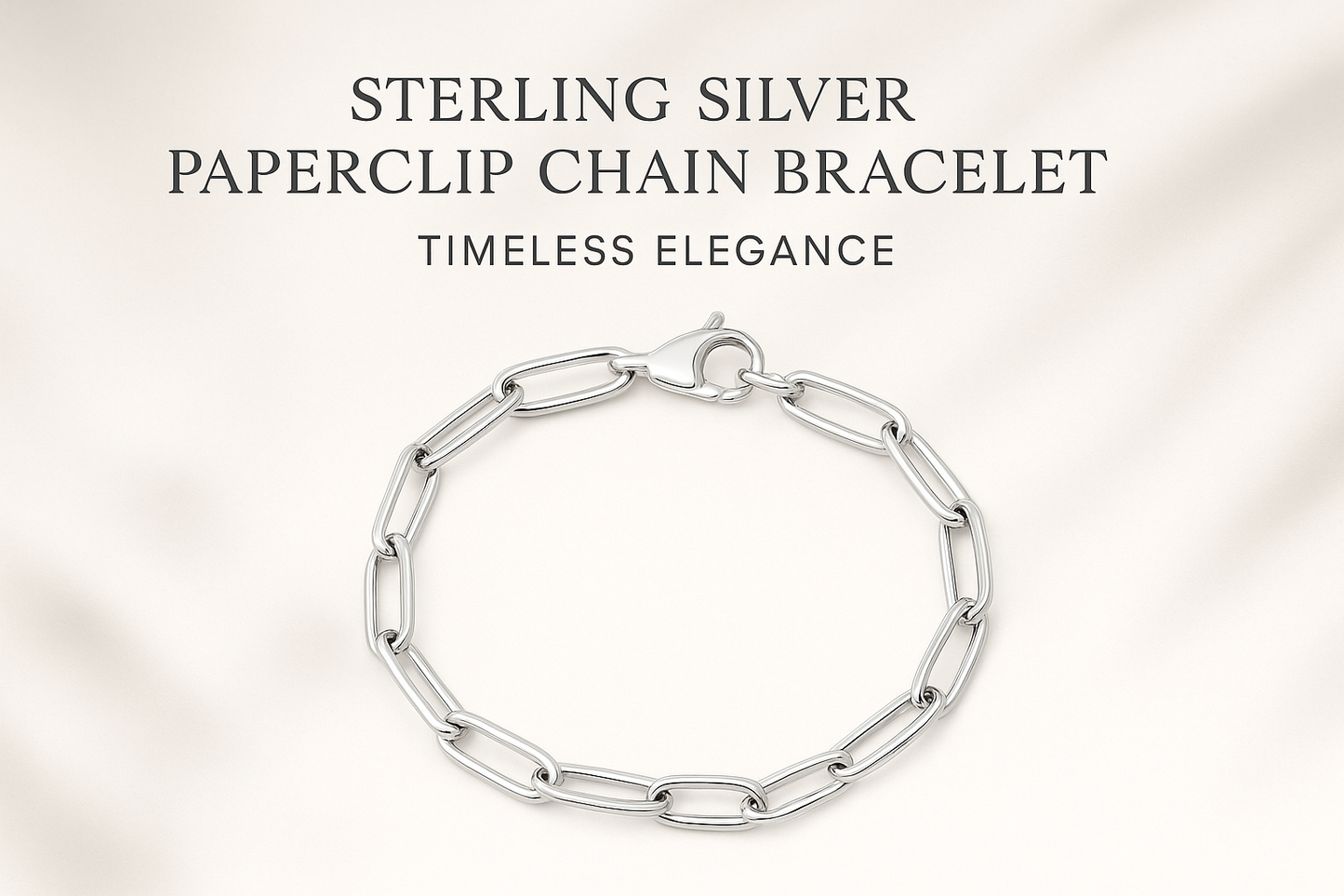 Sterling Silver Paperclip Chain Bracelet Banner