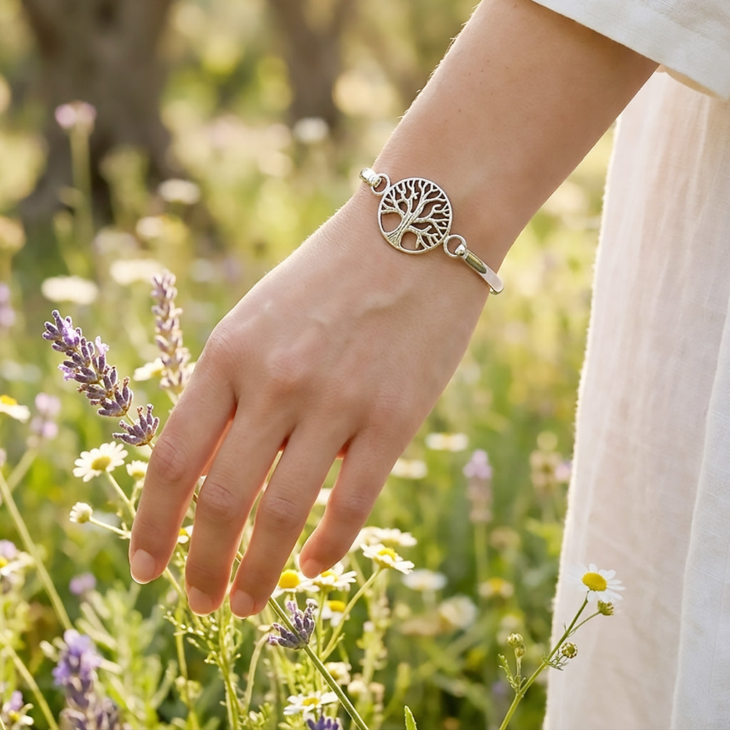 Tree of Life Bangle Bracelet | 925 Sterling Silver