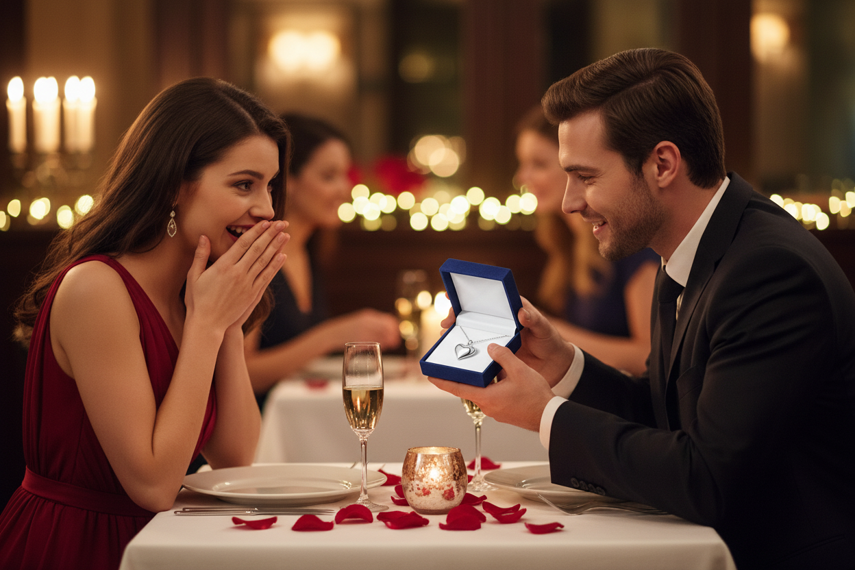 Valentine's Day Restaurant Proposal Scene