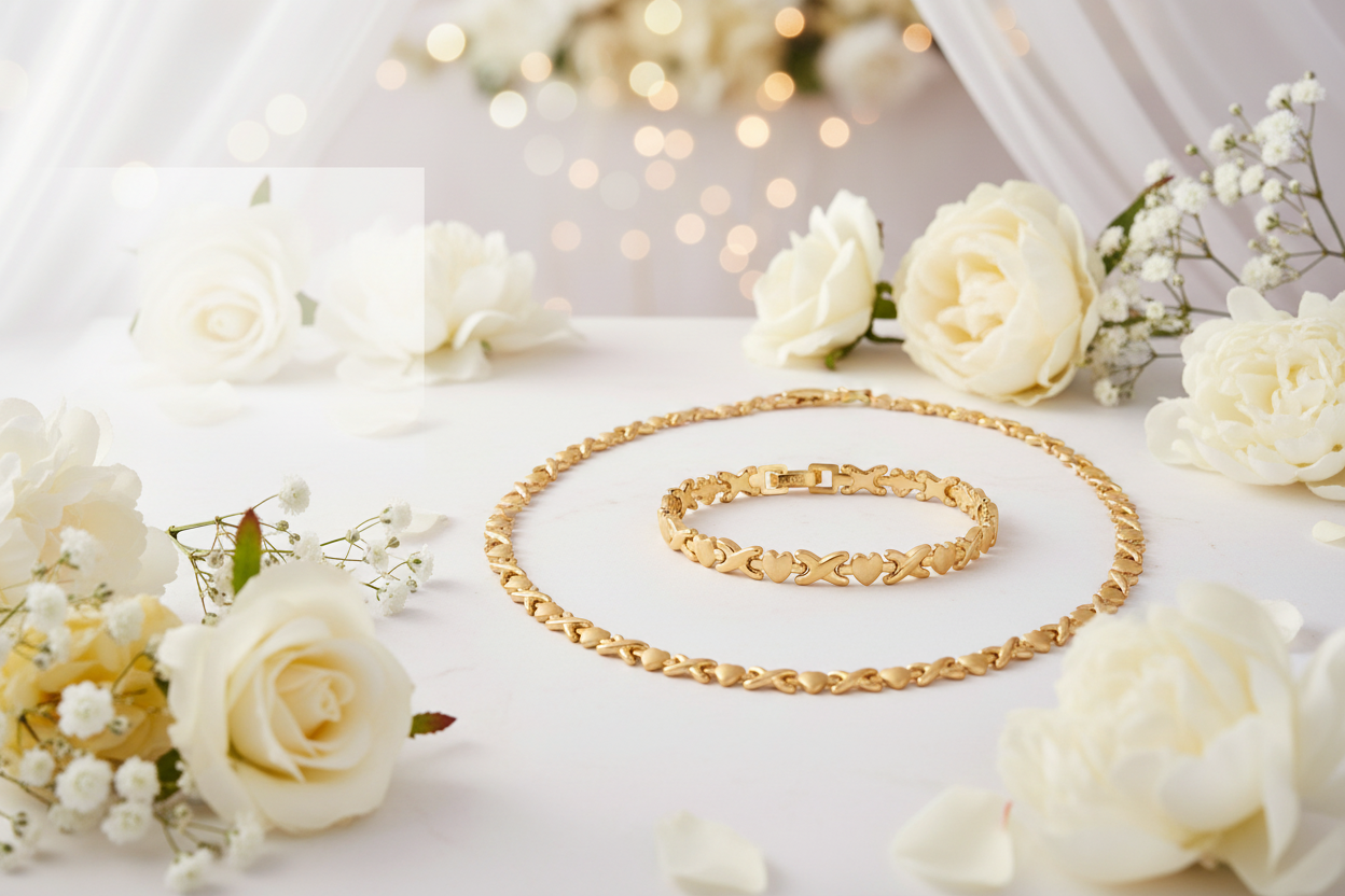 Wedding Heart and Kiss Jewelry Set Hero Banner