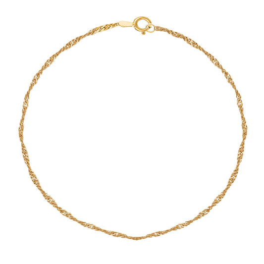 Ritastephens Stunning 10K Yellow Gold Singapore Anklet - 10-Inch 1.5mm Chain for Elegant Ankle Bracelet Fashion