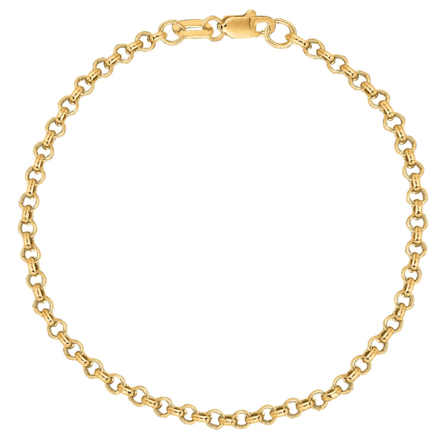 Ritastephens Elegant 10K Solid White & Yellow Gold Rollo Anklet and Bracelet Set - 2.3mm Foot Chain for Women, Classic Gold Rollo Chain, Versatile Ankle and Wrist Jewelry