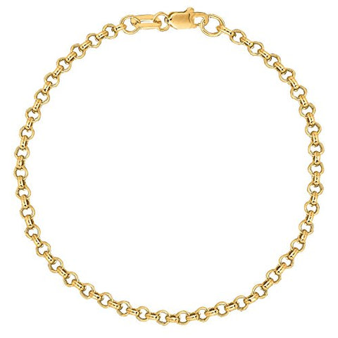 10k Yellow Gold Rolo Foot Ankle Chain Anklet, Bracelet, or Necklace