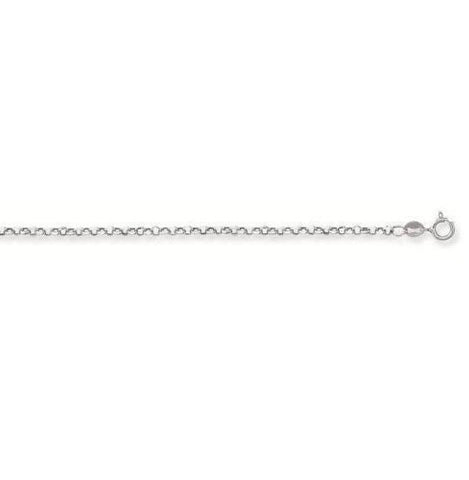.925 Sterling Silver Link Rolo Chain Necklace 18" 1.5mm