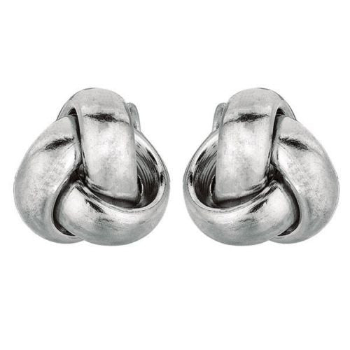 Ritastephens 14K Solid White Gold Love Knot Earrings - Elegant New Loveknot Design, Classic and Timeless Gold Knot Jewelry, Solid White Gold Earrings